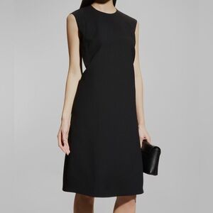 NWT Lafayette 148 New York Women's Black Sleeveless Shift Dress Medium